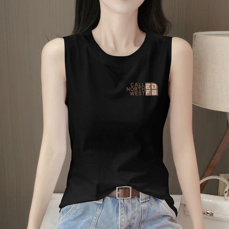 

Женская белая оверсайз рубашка без рукавов, повседневная свободная майка 4XL чёрный