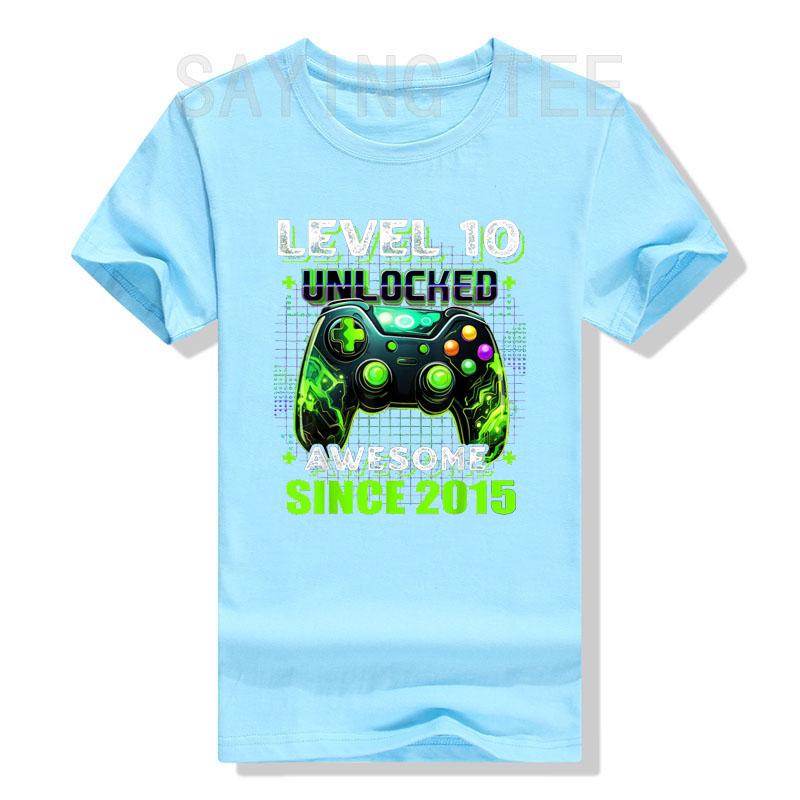 10. Geburtstag Gamer 10-jähriger Lustiger Bday Junge Sohn T-Shirt Level 10 Freigeschaltet Fantastisch Seit 2015 Videospiel-Controller Spruch T-Shirt