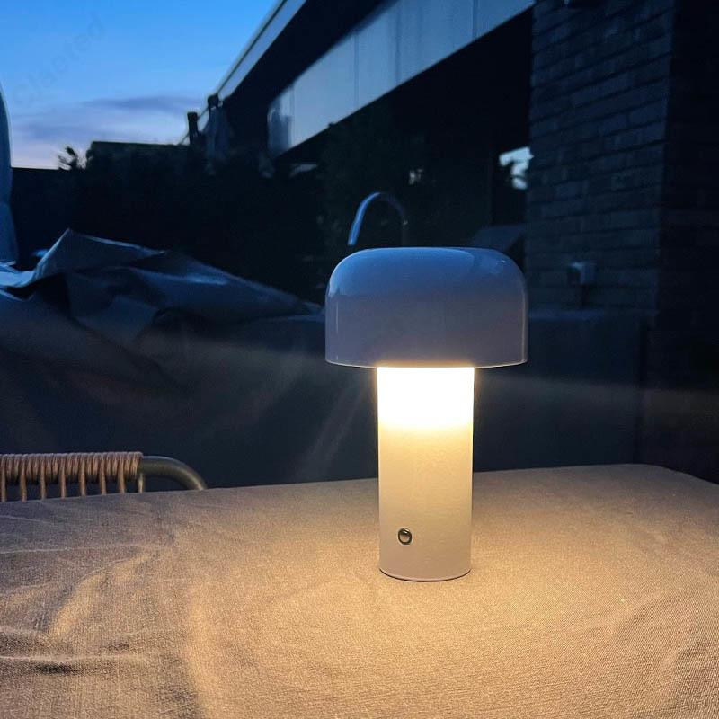 Italská houbová stolní lampa Přenosná bezdrátová dotyková dobíjecí noční lampička USB stolní lampa Stolní dekorace Noční světlo do ložnice