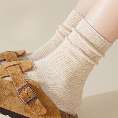 Women's Spring and Autumn Solid Color All Kinds of Anti Odor Boneless Tube Pile Socks
