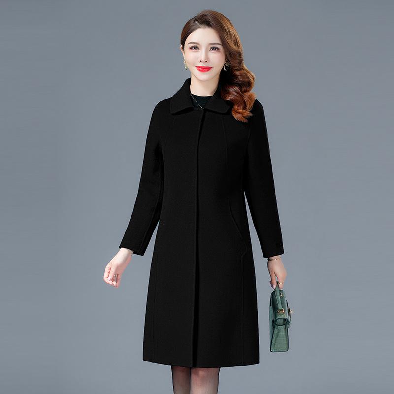 Doppelseitiger Wollmantel für Damen - Herbstkollektion 2026, Eleganter Slim Fit für Mütter mittleren Alters