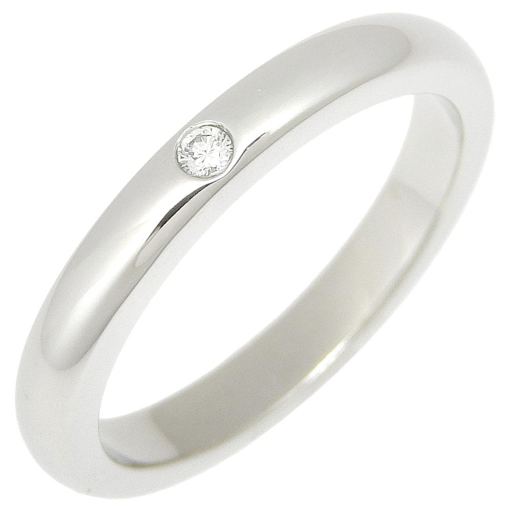 

TIFFANY&Co. Кільце-стек, кільце Elsa Peretti Pt950Платина/діамант #4.9(Розмір США) 5.1г Жінки Вживані