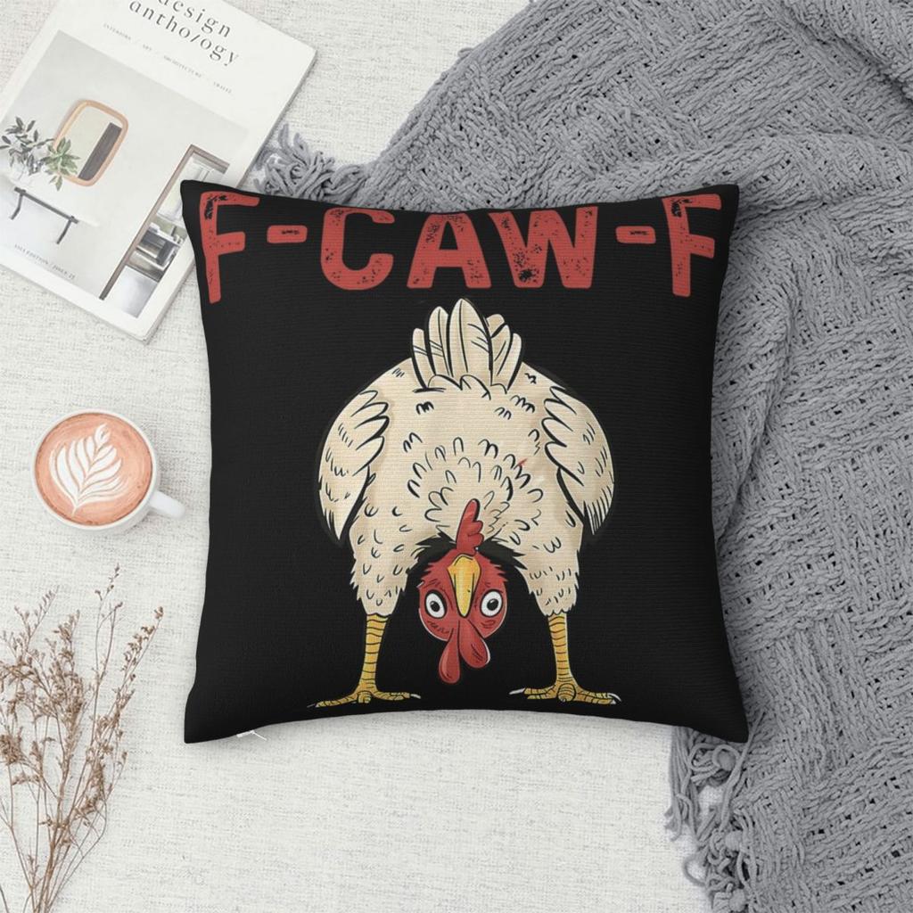 Funny F-Caw-F Chicken Fcawf Pillowcase Merch Printed Cushion Cover Decorative Pillow Case Cover Home Multi Size