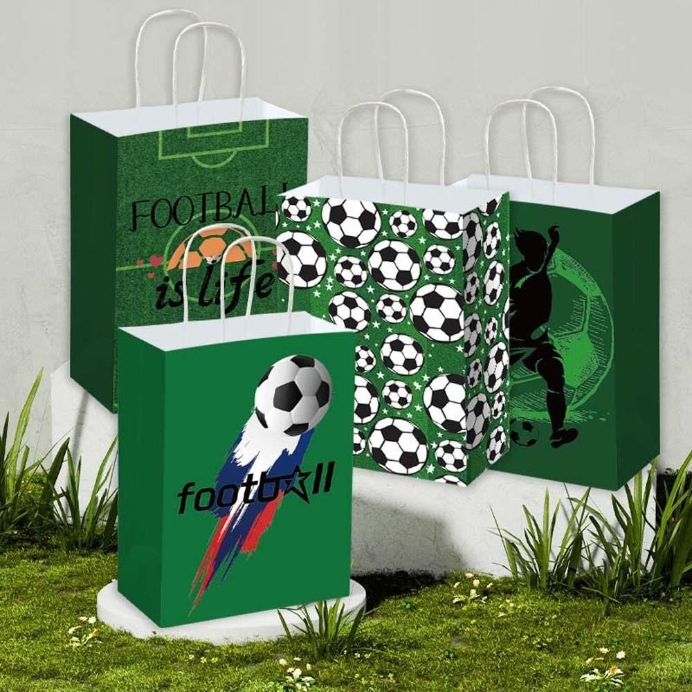 12 PCS Printed Gift Bags for Soccer Events Large Capacity Portable Football Themed Favor Bags 12Pcs/Set Lightweight
