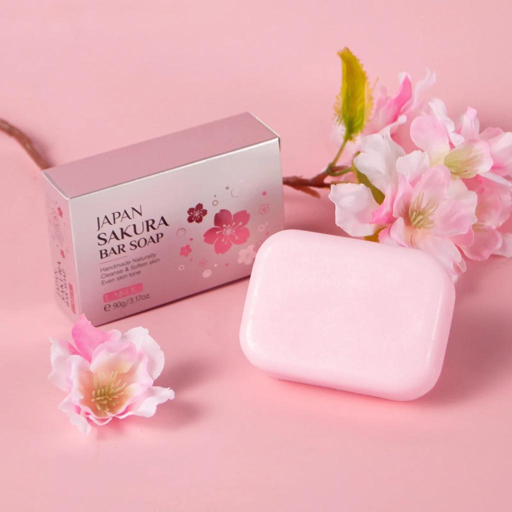 LAIKOU Sakura Gesichtskörper Aufhellende Seife Reduziert Akne Dunkle Flecken Tiefenreinigung Hornhaut Für Gesicht Körper Hautpflege 90g