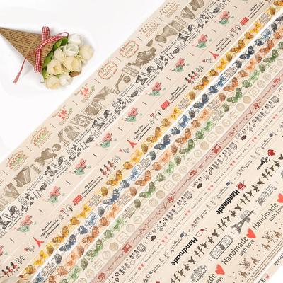 Wstążka bawełniana Ręcznie robiona Wstążka z nadrukiem do szycia odzieży Tkanina DIY Dekoracje ślubne na Boże Narodzenie