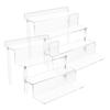 Acrylic Riser Display Stand,4 Tier Clear Perfume Organizer Shelf, Desktop Tiered Display Stand for Pop Figures/Cupcake Organize