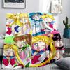 Sailor Moon Color Collage Pattern Flannel Blanket, High Quality Comfortable for All Seasons, Home Decor, Warmth and Comfort, Perfect for Gifts.
