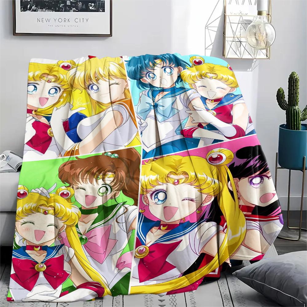 

Sailor Moon Color Collage pattern Flannel Blanket, High quality Comfortable for All Seasons, Home Decor, Warmth and Comfort, Perfect for Gifts. 80cm x 120cm