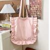 Vintage Dámské Tote Tašky Francouzský Styl Volánky Elegantní Sac A Main Femme Velká Kapacita Lehká Tenká Ramenní Bolso Mujer Kabelky