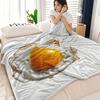 1pc Plush Blanket with Tempting Fried Egg Print, Modern Style, Soft and Comfortable, Digital Printing, Suitable for All Seasons, Perfect for Travel, S