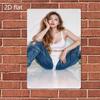 Vintage Metal Wall Art SignD Flat Metal Sign Plate  Modern Minimalist Decor with Elegant Female Portrait D