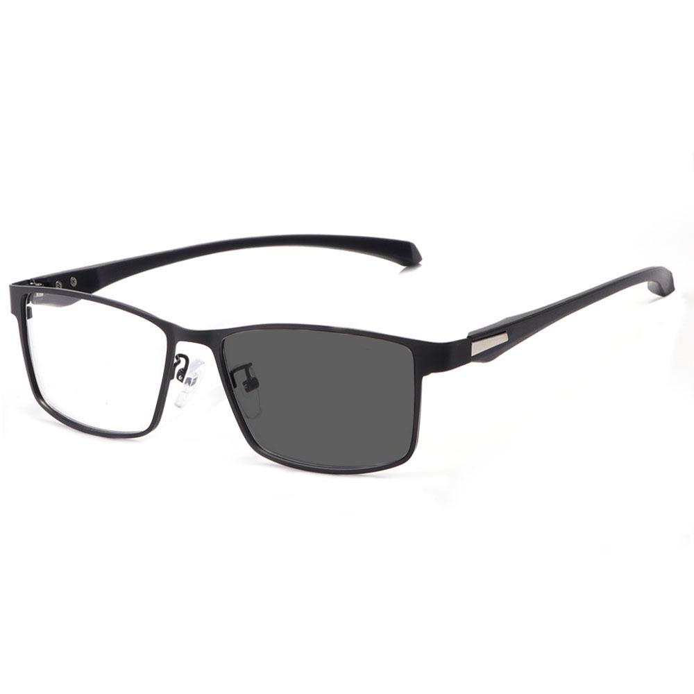 

Anti Blue Light Myopia Photochromic Sunglasses Men Metal Rectangle Eyeglasses Chameleon Men s Close-up Glasses UV400 Original Lenses