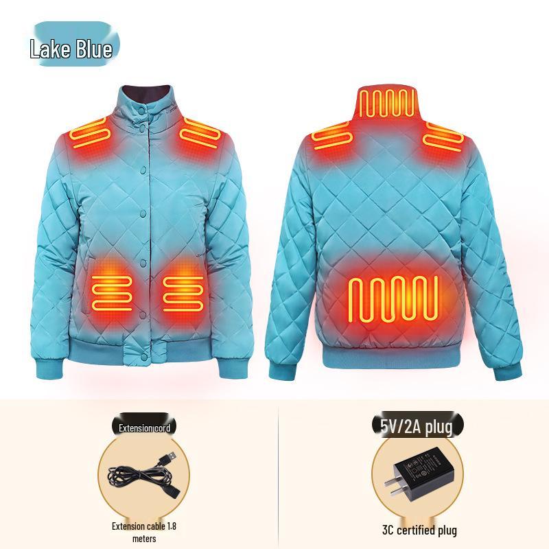 

Women s Smart Heated Down Jacket - Rechargeable, Temperature-Controlled Warmth for Autumn/Winter L [Recommended 90-105 lbs]