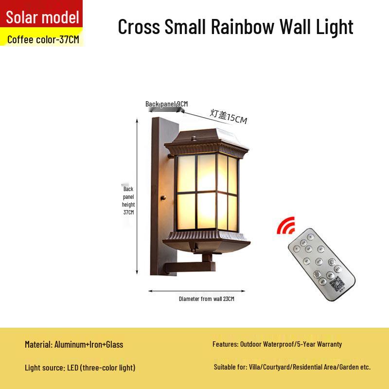 New Chinese Solar Waterproof Wall Lamp for Villas, Courtyards, Aisles, Balconies, and Stairways