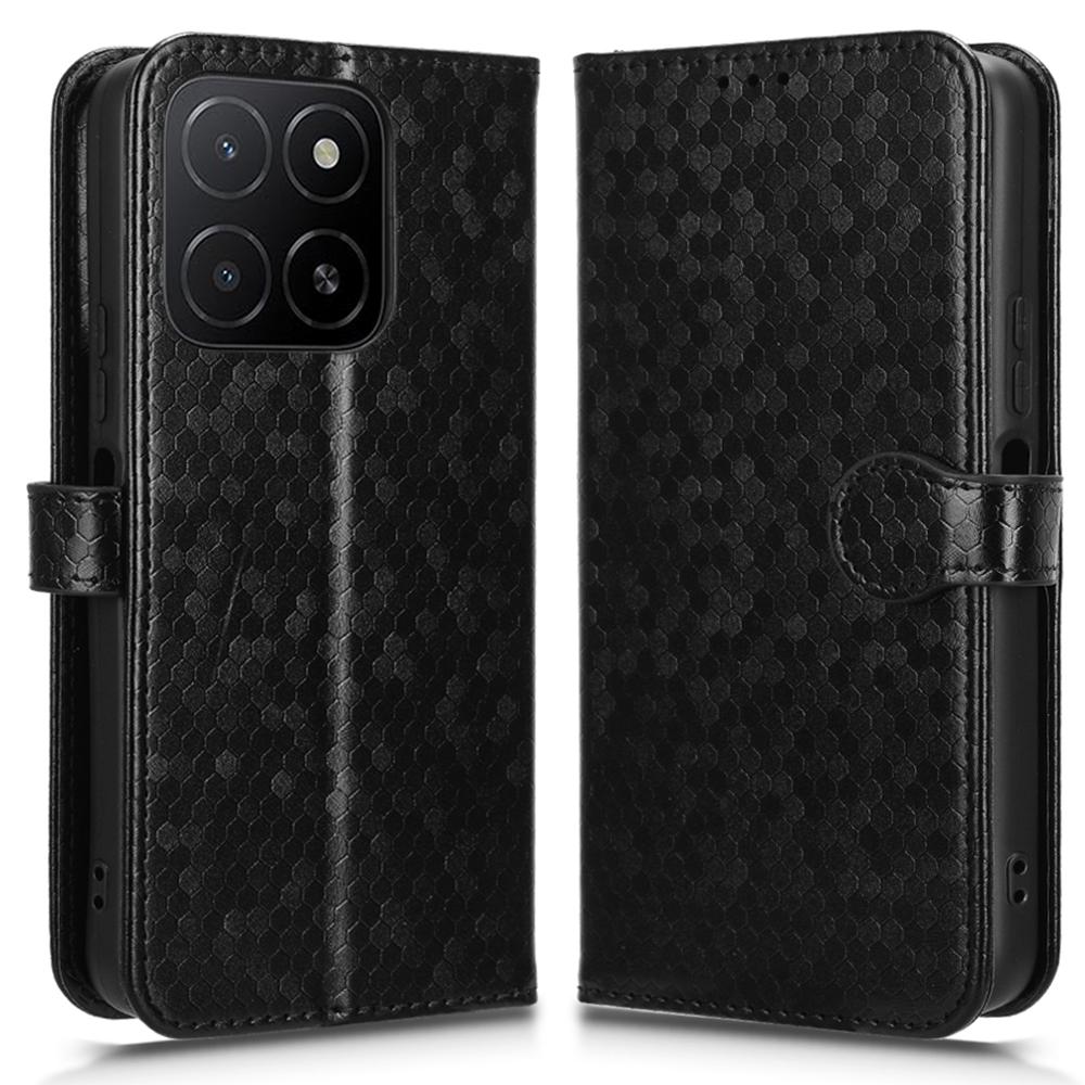 For Honor X5b Plus/X5b Wallet Case Dot Pattern Imprint PU Leather Phone Cover