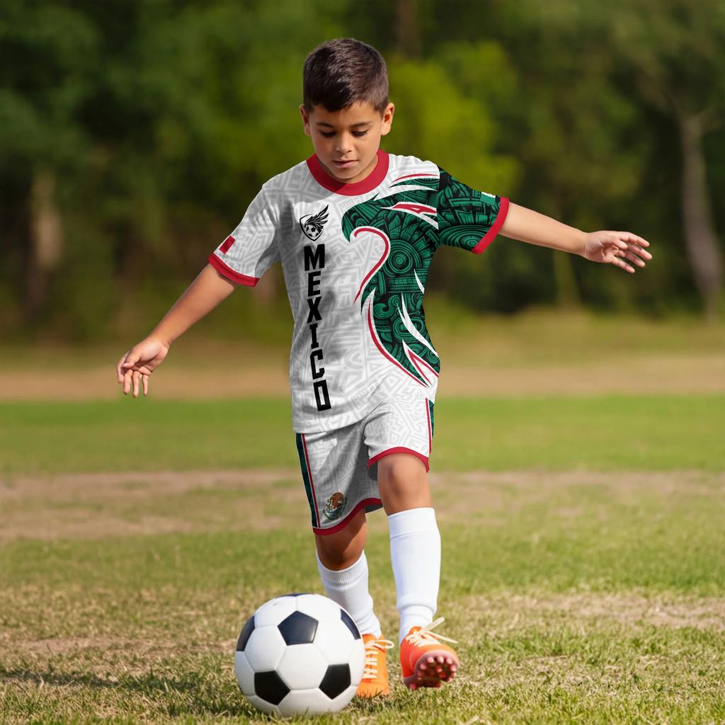 Men's Casual Short Sleeve Soccer Jersey Mexico Themed Graphic Print Lightweight Athletic Top for Sports and Leisure Wear
