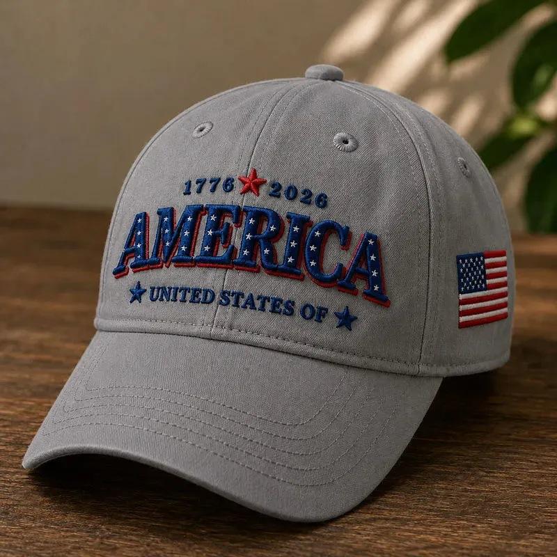 AMERICA USA - Memorial Printed Hat Men's Old Soft Top Baseball Cap Duck Tongue