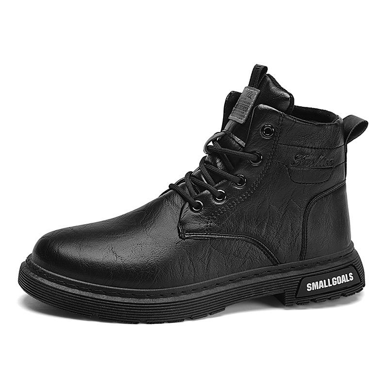 

Autumn and winter high-top black Martin boots retro leather casual men s boots outdoor fashion tooling shoes 39