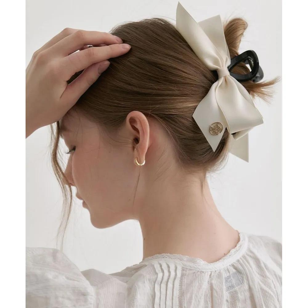 HALDEN flat ribbon hair claw clip (H041_ivory) 185281
