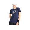 Asics Logo Round Neck Soft Comfortable Sports Short Sleeve T-Shirt Women Tops Navy-Blue 2032D020-402