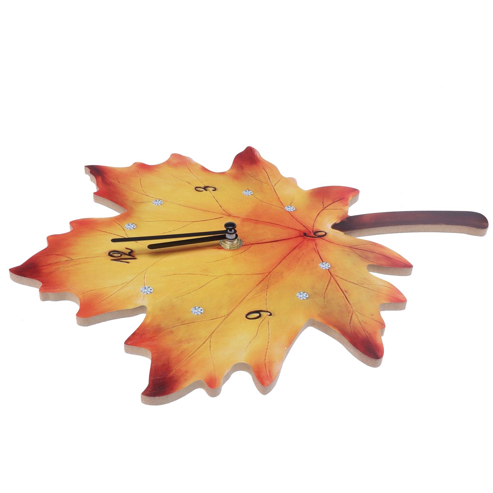 

Настенные часы в форме кленового листа, украшение для гостиной и столовой, бесшумные настенные часы, настенные часы с элементами природы