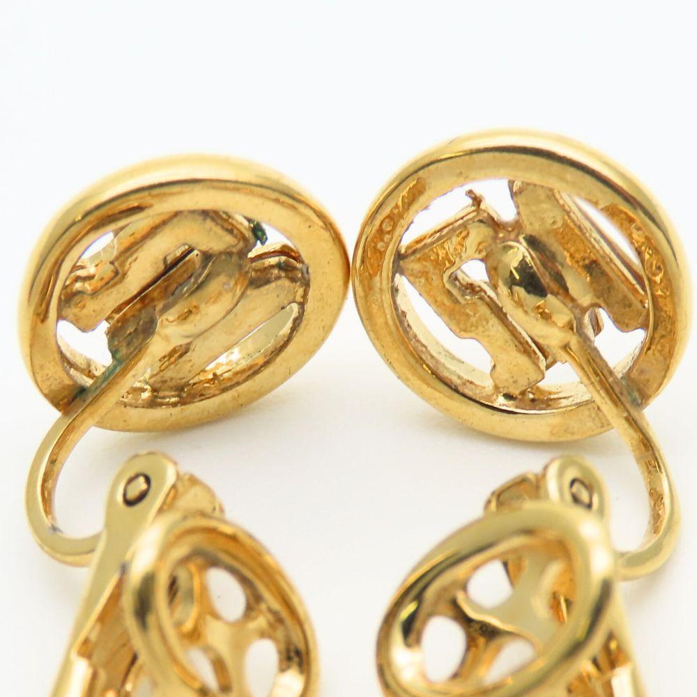 Used NINA RICCI Earring metal 3.2g gold logo