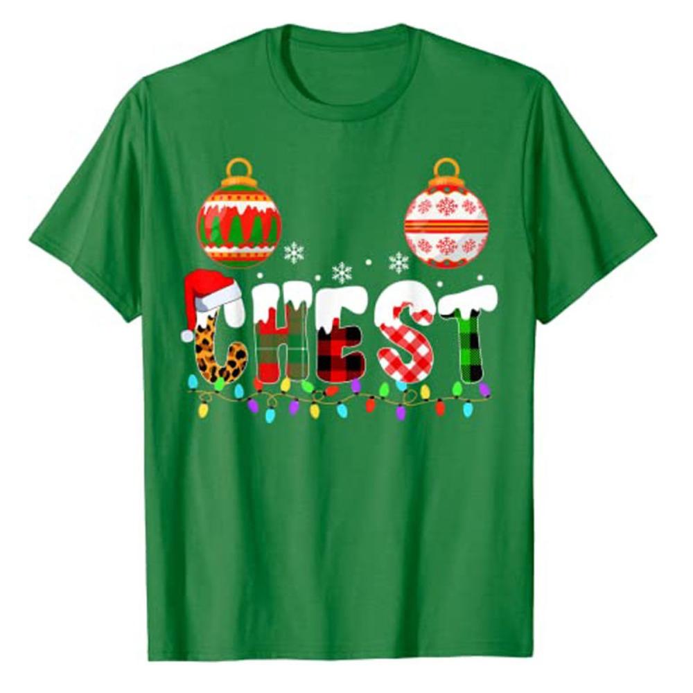 Funny Couples Christmas Chestnuts Adult Matching T-Shirt Xmas Costumes for Couples His and Her Girlfriends Boyfriends