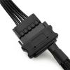 5Pcs 15-Pin Male SATA to 4 Fan 12V Sleeved Power Adapter Cable 11" /27cm  Length