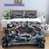 Horror Killer Pattern Bedding Quilt Set Quilt Cover Pillowcase Home Decoration Gift (1 * Duvet Cover + 2 * Pillowcase, Without Core)