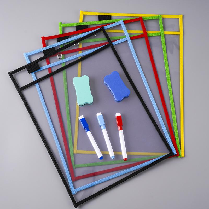 5PCS 25.5 * 35.5 File Cover Hanging Storage PET Transparent Dry Wipe Bag