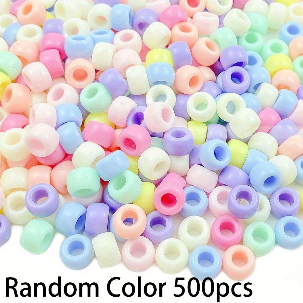 200/500/1000pcs Rainbow Acrylic Craft Beads, Colored Circular Plastic Spacer Beads, Used for DIY Jewelry Craft To Make Necklaces and Rainbow Bracelets