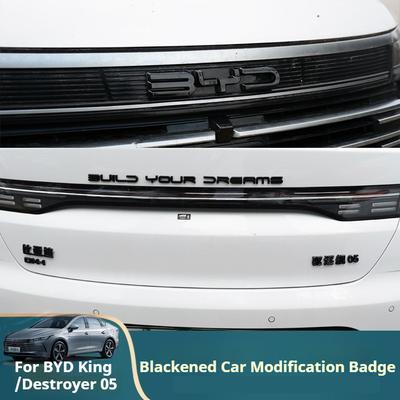Für BYD KING Schwarz lackiertes Autoemblem für BYD King DM-i Destroyer 05 Vorne Hinten Buchstaben Außenaufkleber Aufkleber Modifikationszubehör