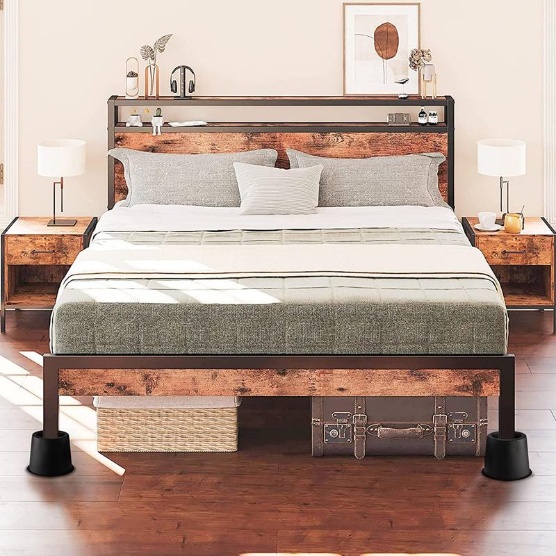 4Pcs/Pack Heavy Duty Black Plastic Adjustable Bed Risers Table Sofa Chair Furniture