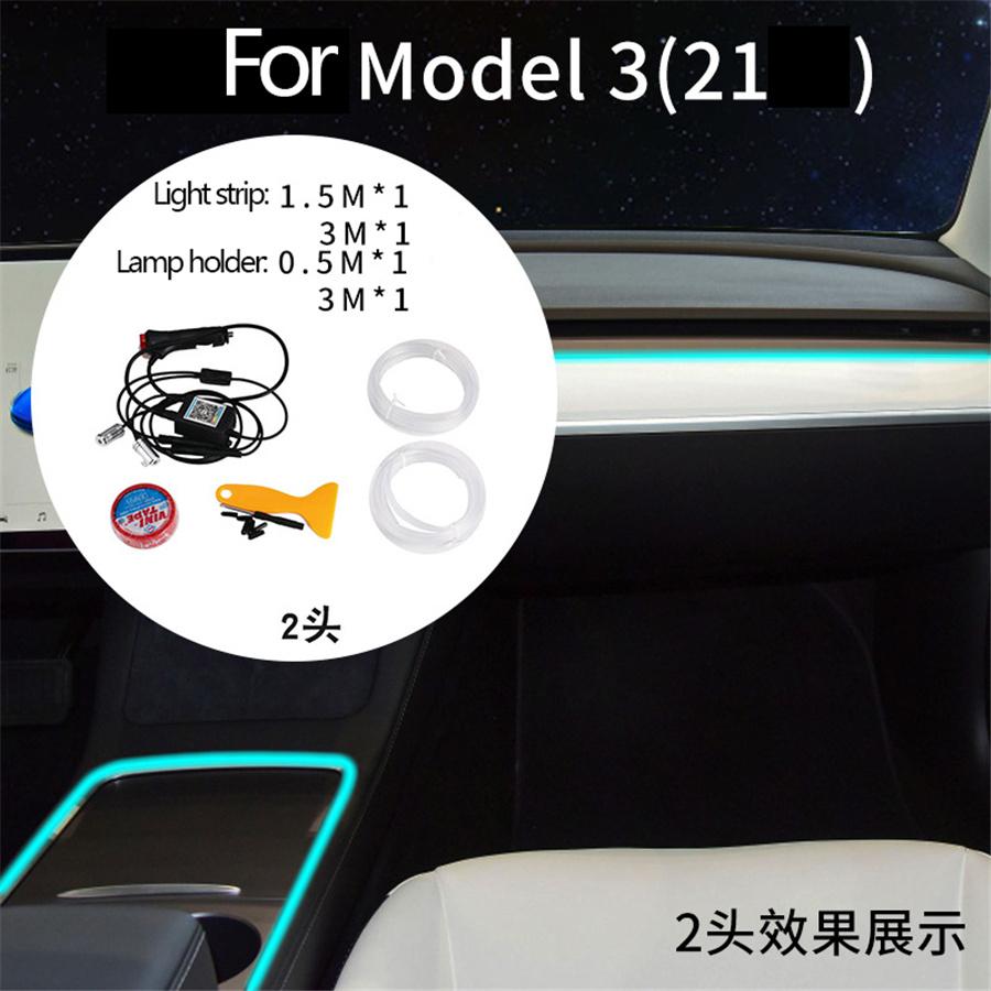 Neon Lighting for 21 Tesla Model 3 Model Y, RGB LED Strips for Interior, Multi-color Center Console with App Control