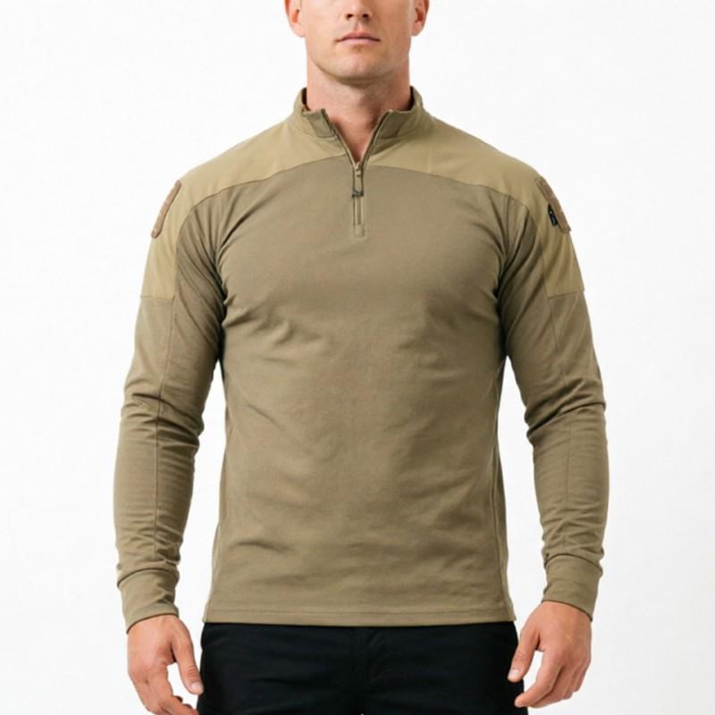Mens Tactical Quick-Dry Long Sleeve Shirt Hiking Camping Outdoor Training Breathable Durable Camo Top