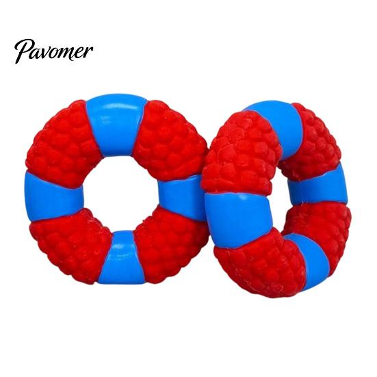 Soft Latex Dog Toys Lifebuoy Ring Toy, Squeaky Chew Teeth Puppy Teething Cleaning Toy for Aggressive Chewers, Interactive Pet Training Gifts Birthday