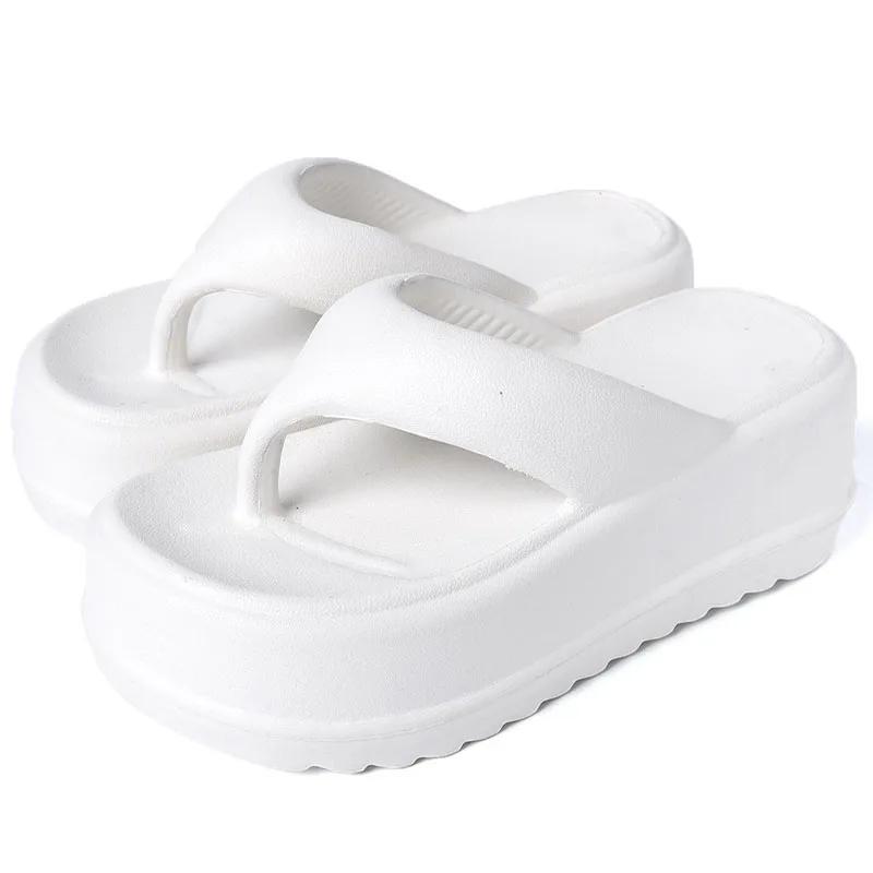 Fashion Platform Slippers New Summer Women Wedges Flip Flops Casual Shoes Sandals 2024 Fashion Trend Walking Home Shoes Flat Slides