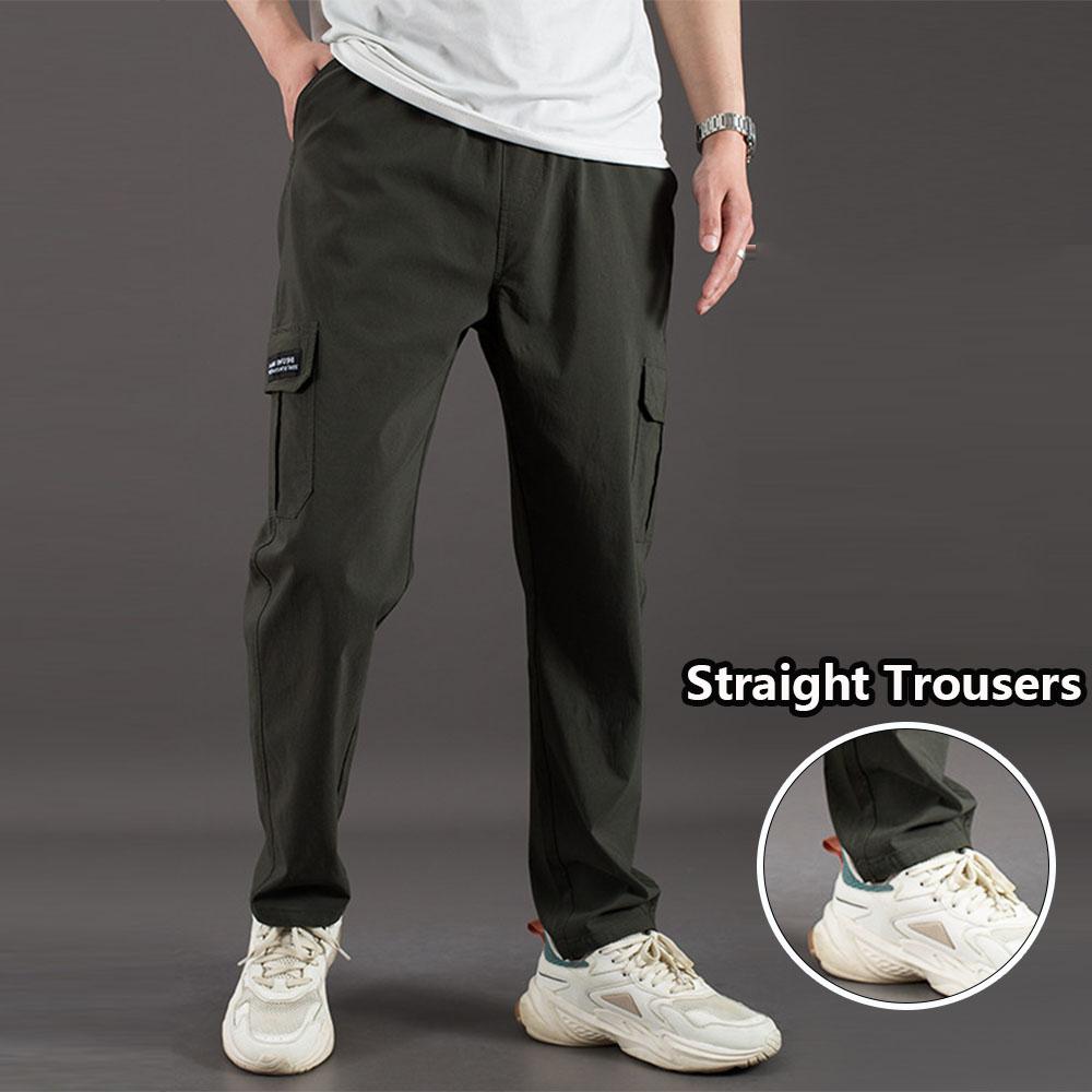 

Мужские весенне-летние хлопковые быстросохнущие повседневные спортивные брюки-карго с высокой талией для бега трусцой для мужчин, спортивные брюки, прямые брюки XL