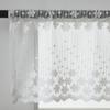 Half Window Sheer Curta Rod Pocket, Floral Cascade Lace Window Curtain Valance for Kitchen, Living Room and Bedroom, 50 X 13 Inches