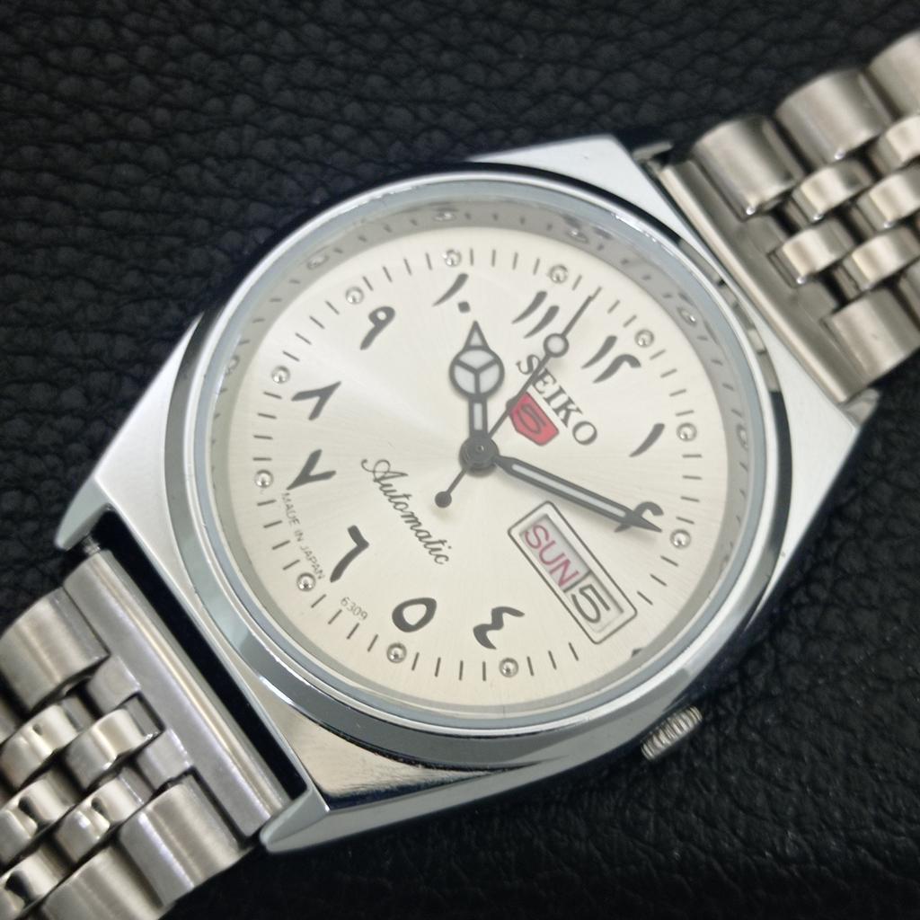 REFURBISHED SEIKO 5 AUTOMATIC 6309A JAPAN MENS VINTAGE SILVER WATCH A442600-1