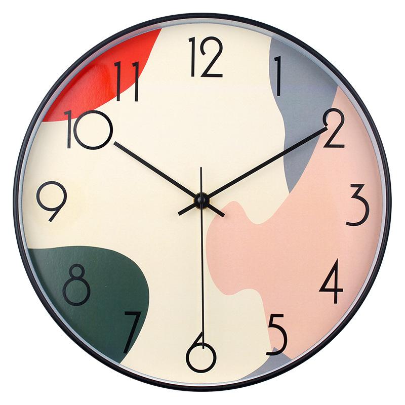 

12-inch Clock Wall Clock Living Room Fashion Creative Home Bedroom Clock Modern Simple Silent Quartz Clock 12 inch style [black narrow edge] style 1
