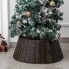 Functional Wicker Christmas Tree Skirt Festival Christmas Tree Stand Skirt Durable Tree Cover for Seasonal Decorations