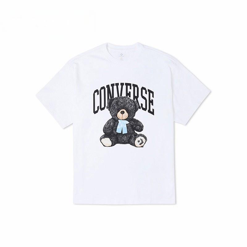 Converse Set in Sleeve T Shirt Women s White 10023881-A01 L
