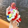 Handmade Crochet Flower Keychains Purse Bag Accessories Key Charm Car Keyrings Valentines Gift Bouquet Keychain Women