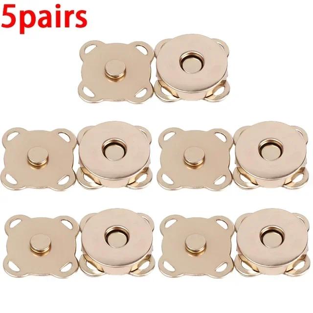 1/10Sets Magnetic Snap Button Metal Invisible Sew on Button Lock Clasps Fasteners for Purse Bags Clothes Craft DIY Accessories