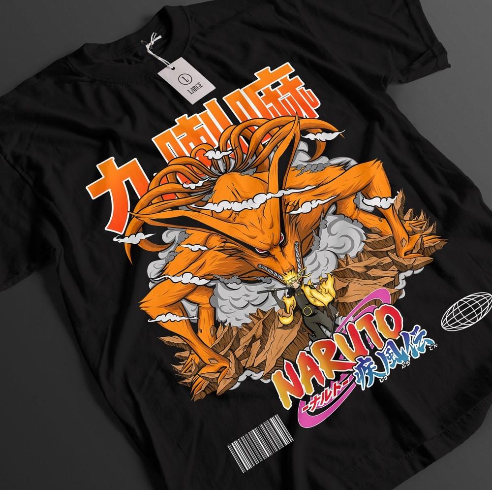 

Naruto Shirt Kurama T-Shirt Uzumaki Tshirt Anime Minato Top Boruto Unisex Tee S