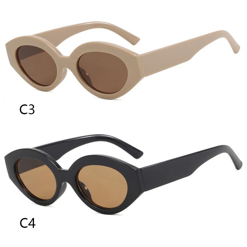 Small Frame Oval Sunglasses Women Men Simple Fashion Cat Eye Sun Glasses Camping Driving Shopping Shade Glasses