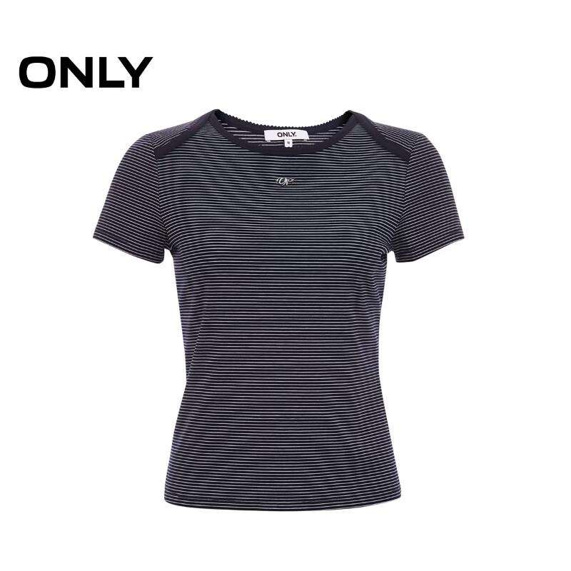 Only Women's Striped Slim-Fit Short-Sleeve T-Shirt