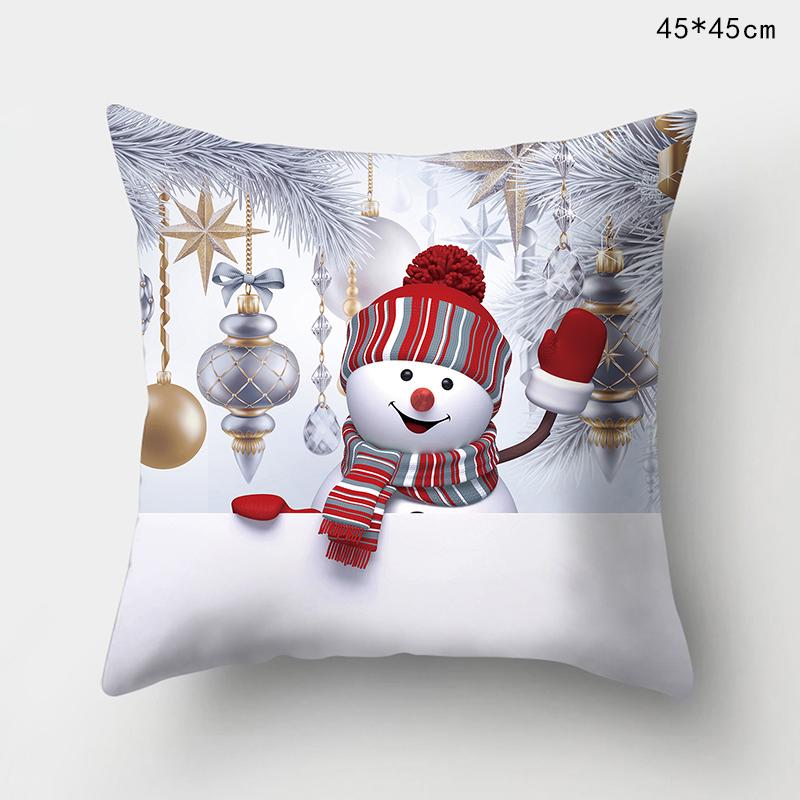 

Рождественский снеговик с рисунком персиковой кожи, наволочка для дивана, Рождественское украшение для дома 40x40cm